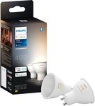 Philips Hue LED-Leuchtmittel White Ambiance 400lm, GU10, 2 St., Farbwechsler
