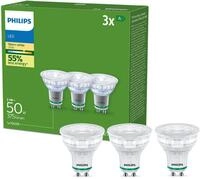 Philips LED-Leuchtmittel UltraEfficient 50W, GU10, 3 St., Warmwei&szlig;, 2700 K,...