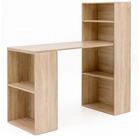 Wohnling Schreibtisch WL5.693 WL5.693 mit Regal 120 x 120 x 53 cm Sonoma Holz Modern