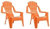 vidaXL Gartenstuhl Kinder-Gartenst&uuml;hle 2 Stk. Orange 37x34x44 cm PP Holzoptik...