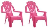 vidaXL Gartenstuhl Kinder-Gartenst&uuml;hle 2 Stk. Rosa 37x34x44 cm PP Holzoptik (2...