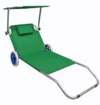 VCM Gartenliege Sonnenliege Liegestuhl Gartenliege Rollen Dach
