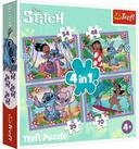 Trefl Puzzle 4 in 1 Puzzle - Lilo & Stitch, 49 Puzzleteile