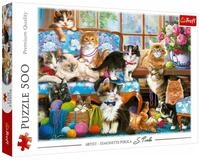 Trefl Puzzle Katzen Familie, K&auml;tzchen, 500 Teile, 500 Puzzleteile