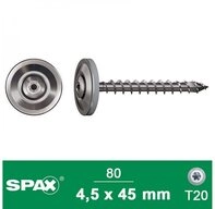 SPAX Spanplattenschraube SPAX Spenglerschraube A2 4,5x45 mm + Dichtscheibe 20...