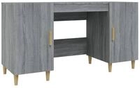 vidaXL Schreibtisch, B&uuml;rotisch Computertisch Grau Sonoma 140x50x75 cm Holzwerkstoff