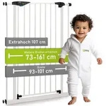 BOMI T&uuml;rschutzgitter Kinderschutzgitter extra hoch, ohne Bohren, Mira 73-161 cm