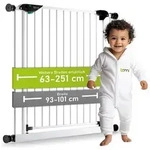 BOMI T&uuml;rschutzgitter Kinderschutzgitter ohne Bohren Mira 63-251 cm,...