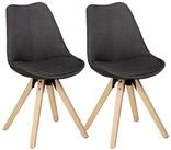 Wohnling 4-Fu&szlig;stuhl 2er Set Esszimmerst&uuml;hle LIMA Retro K&uuml;chenst&uuml;hle Stoff...