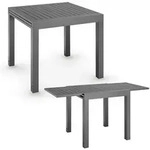 Juskys Gartentisch Laki, 80x80 cm, Aluminium Esstisch zum Ausziehen, Balkonm&ouml;bel,