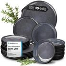 Moritz & Moritz Tafelservice Geschirr Set VIDA f&uuml;r 12 Personen Blau (36-tlg), 12