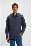 BOSS ORANGE Langarmhemd Relegant mit BOSS Stickerei blau L