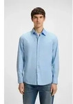 BOSS ORANGE Langarmhemd Relegant mit BOSS Stickerei blau L