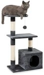lionto Kratzbaum 85 cm, kompakter Spielbaum f&uuml;r Katzen, mit Wandhalterung, H&ouml;hle, 2