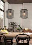 EGLO H&auml;ngeleuchte RINROE Pendellampe, Stahl, E27, IP20, Vintage, Wohnzimmerlampe,