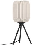 EGLO Tischleuchte Belgrave Tischlampe japanisch, aus Metall und Papier, Dreibein