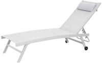 Gardissimo Rollliege Elli wei&szlig; Gartenliege Sonnenliege Alu Aluminium mit Rollen,