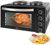 CLATRONIC Minibackofen KK 3786, Mini-Backofen mit Kochplatten und Drehspie&szlig;