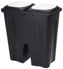 Spetebo M&uuml;lltrennsystem Duo M&uuml;lleimer schwarz - 2x 25 Liter, mit Deckel in