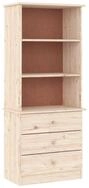 vidaXL B&uuml;cherregal B&uuml;cherregal mit Schubladen ALTA 60x35x142 cm Massivholz...