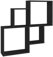 vidaXL Regal W&uuml;rfelregal Schwarz 80x15x78,5 cm Holzwerkstoff, 1-tlg.