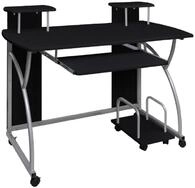 vidaXL Schreibtisch Computertisch Schwarz 110x52x88,5 cm Holzwerkstoff