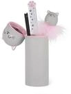 Legami Federm&auml;ppchen Kawaii 2-in-1 Schulm&auml;ppchen aus Silikon, Kitty-Thema, H 18,5