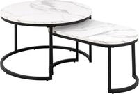 ACTONA GROUP Couchtisch Spiro Couchtisch &Oslash;70cm, 2 stk. Marmor dekor wei&szlig;. (1-St)