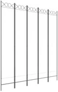 vidaXL Paravent, 5-tlg. Raumteiler Wei&szlig; 200x220 cm Stoff
