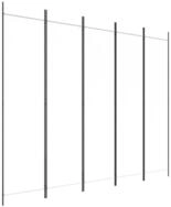 vidaXL Paravent, 5-tlg. Raumteiler Wei&szlig; 250x200 cm Stoff