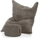 Green Bean Sitzsack XXL Sitzsack Square Cord + Hocker (Sitzsack + Hocker im Set...