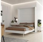HeimLiving Schrankbett Classico 100/140/160x200 cm Vertikal Wei&szlig; mit Gasdruckfedern