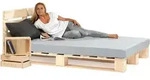sunnypillow Palettenbett mit Kopfteil Holzbett 80 90 100 120 140 160 180 200 220 240