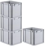 PROREGAL&reg; Stapelbox SparSet Eurobox NextGen Economy/geschlossen, Grau, 3-16 St&uuml;ck