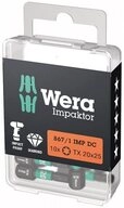 Wera Bit-Set, Sortiment Bit-Box Impaktor 1/4" DIN 3126 C6,3 T20 x 25 mm 10er...
