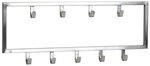 Wohnling Wandgarderobe Garderobe Metall 50 cm Silber Flur Hakenleiste Paneel (Metall
