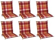 Beautissu Sitzauflage 6er Set Sunny RO Niedriglehner Auflagen 100x50 cm in Rot