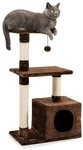 lionto Kratzbaum 85 cm, kompakter Spielbaum f&uuml;r Katzen, mit Wandhalterung, H&ouml;hle, 2