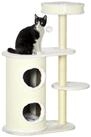 PawHut Kratzbaum mit Kratztonne, 1 Katzenbett und Katzenspielzeug, BxTxH: 59x35x100