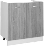 vidaXL Unterschrank NA Sp&uuml;lenunterschrank Grau Sonoma 80x46x81,5 cm Spanplatte