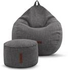 Green Bean Sitzsack Indoor Sitzsack XXL Home Linen +Hocker (2er Set Indoor...