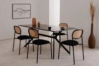 Finori Esstisch in Schiefer dunkel / schwarz - 180x75x90cm (BxHxT)