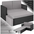 tectake Loungeset Rattan Sitzgruppe inkl. Hocker mit klappbarer St&uuml;tze,...