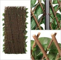 Sekey Weidenzaun Sichtschutzzaun mit Efeu Weidenmatte Sichtschutz Balkon ohne...