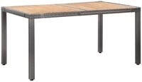 vidaXL Garten-Essgruppe, 7-tlg. Gartengarnitur mit Auflagen Poly Rattan Grey
