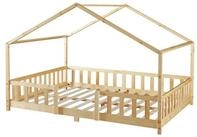 en.casa Kinderbett, &raquo;Treviolo&laquo; Haus-Optik Montessori 140x200 cm Holzfarben