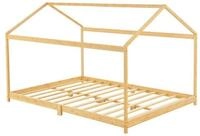 en.casa Kinderbett, &raquo;Vindafjord&laquo; Bambus Hausbett Haus-Optik Bettenhaus 140x200 cm