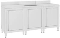 vidaXL Unterschrank Gastro-Sp&uuml;lenunterschrank 180x60x96 cm Edelstahl