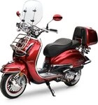 Burnout Motorroller EasyCruiser Chrom Dunkelrot, 50 ccm, 45 km/h, Euro 5, LED