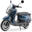 Burnout Motorroller Luna Ozeanblau, 50 ccm, 45 km/h, Euro 5, Retro-Design, LED-Licht